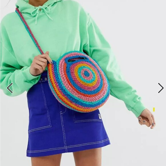 Forever 21 Colorful Straw Shoulder or Hand Bag || Like New! - Picture 1 of 7